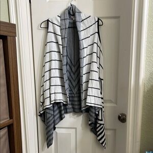 Striped Open Front Vest